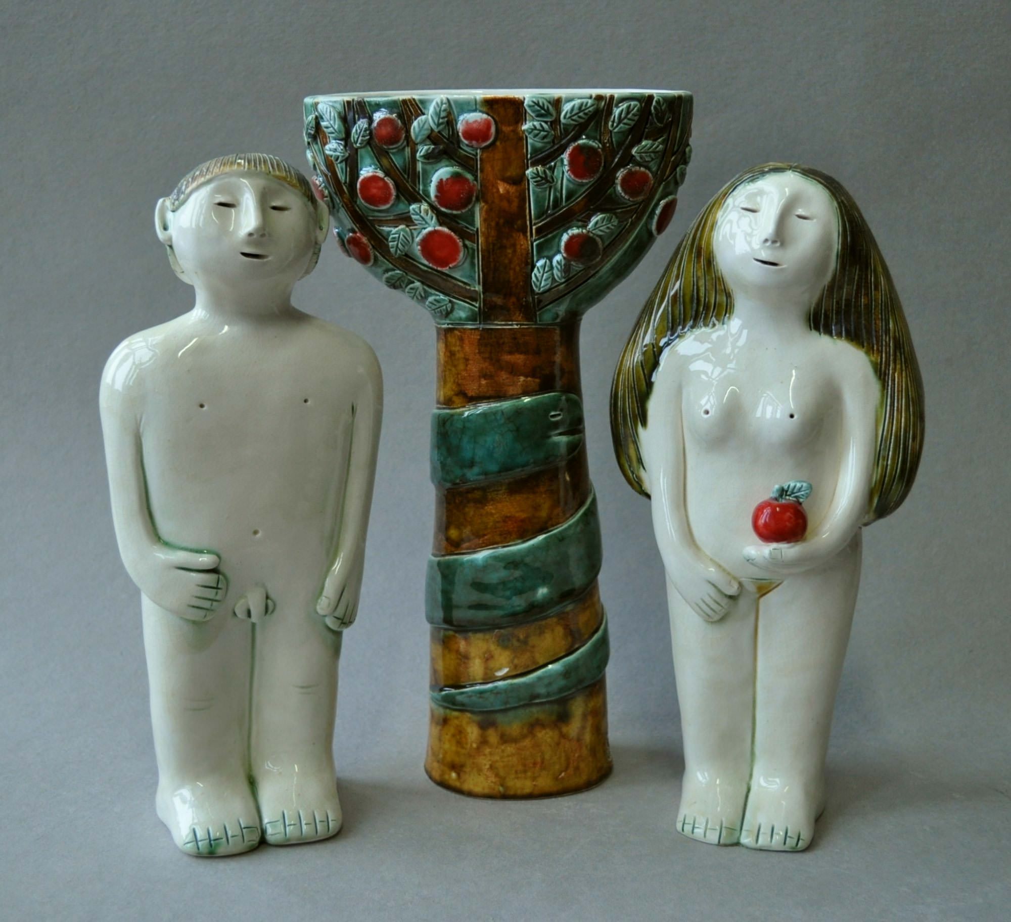 figurative-ceramics - 4.Adam-and-Eve.-faience-glazeh-25